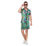 WILBERS & WILBERS - 5040 - Set de festival avec imprimé hawaïen, chemise et pantalon, tenue de fête pour hommes, costume d'été