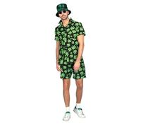 WILBERS & WILBERS - 5125 - Set de festival avec impression de feuilles, chemise et pantalon, tenue de fête pour hommes, costume d'été, carnaval