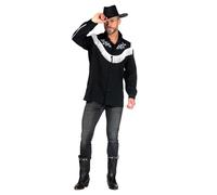 WILBERS & WILBERS - 5304 - Chemise western rétro pour hommes, noir, cowboy, fête de l'Ouest sauvage