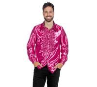 WILBERS & WILBERS 5474 - Blouse à volants brillante, chemise à manches longues, haut pour fête à thème des années 70, festival