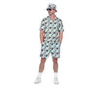 WILBERS & WILBERS - 5679 - Set de festival pour hommes, motif palmiers, short, chemise, tenue de fête, pour festival, carnaval