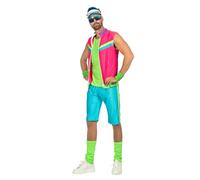 WILBERS & WILBERS 5781 - Tenue d'aérobic fluo pour homme, costume 3 pièces années 80, pour carnaval, festivals de musique pop