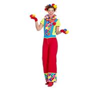 WILBERS & WILBERS - Costume de clown pour homme | Ensemble 2 pièces comprenant un haut et un pantalon, déguisement effrayant pour Halloween et le carnaval