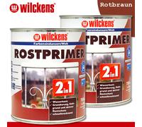 Wilckens 2 x 750 ML Apprêt Antirouille 2in1 Brun Corrosion Traitement Intérieur