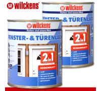 Wilckens 2 x 750 ML Portes & Peinture de la Fenêtre 2in1 Satiné Couleur Laque
