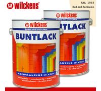 Wilckens 2X 2,5L Vernis Brillant RAL 1018 Ivoire Clair Intérieur & Extérieur