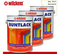 Wilckens 3 X 2,5 L Peinture Brillante RAL 9010 Blanc Pur Intérieur & Extérieur