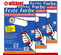 Wilckens 3 X 2,5 L Peinture Murale Dispersive Couleur Solide Blanc