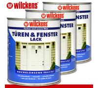Wilckens 3 x 750 ML Portes & Peinture de la Fenêtre Blanc Couleur L'& Extérieur