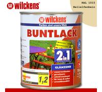 Wilckens 3x 750 ML Laque Teintée 2in1 Brillant Ral 1015 Ivoire Intérieur Et