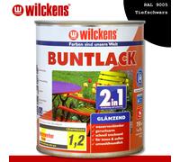 Wilckens 2 x 750 ML Laque Teintée 2in1 Brillant 9005 Noir Profond Intérieur Et