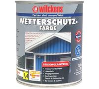 Wilckens Peinture de protection contre les intempéries 750 ml Gris argenté RAL 7001 satiné, diluable à l'eau, ne goutte pas