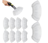 wilcractk 10 Pièces Bonnettes Microfibre Lingettes,Blanc Lingettes Bonnettes Accessoire, Lavables pour Compatible avec la Plupart Nettoyage à Vapeur à Main, Idéal pour le Nettoyage de Sols, Murs