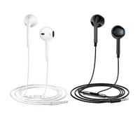 wilcractk 2 Pack Écouteurs Intra Auriculaires Filaires Jack, Ecouteur Filaire Haute Qualité Son Clair Micro Intégré, Compatible Smartphone Tablette Ordinateur, Idéal Musique Appels Jeux Vidéos
