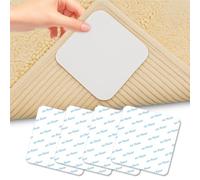 wilcractk 4 Pièces Anti Derapant Tapis, Autocollant Tapis Antidérapant, Parquet Blanc en Mousse 10x10 cm, pour Cuisine, Chambre, Coucher Salle, Bain Salon