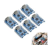 wilcractk 6pcs TC4056 Type-C USB-C Input Interface USB 5V 1A 18650, LiIon Lithium Charging Board Charger Module avec Protection Contre Les Surcharges et Les Surintensités pour Batteries 3,7V