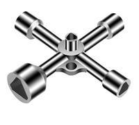 wilcractk Clé Triangulaire 4 Voies 5 Tailles Diamètre, Clé Universelle Multifonction 0.7cm, 1.0cm, 1.2cm, 1.3cm, 1.8cm en Alliage de Zinc pour Compteur Eau, Poubelle, Ascenseur, Armoire, Pompier