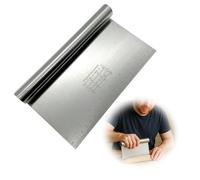 wilcractk Coupe Pâte Boulangerie en Inox avec Spatule, Lisseur Gâteau Pâtisserie 12x22cm Argenté, Accessoires de Cuisine Idéal pour Boulangerie et Pâtisserie Maison