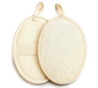 wilcractk Éponge Loofah Éponge Exfoliante Corps Luffa Beige 2 Pièces Loofah pour Bain Douche Massage Soin de La Peau Corps Quotidien Famille et Spa Maison