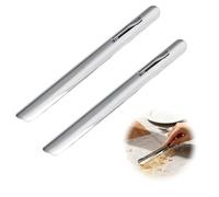 wilcractk Ramasse Miettes de Table Courbé, Lot de 2 Petits Ramasse-Miettes de Table en Aluminium 15×1,5 cm, Outil Léger et Pratique pour Restaurant, Hôtel et Maison