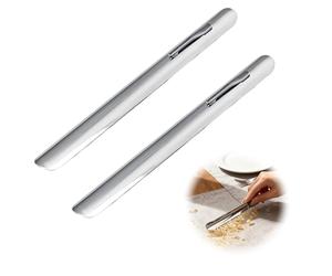 wilcractk Ramasse Miettes de Table Courbé, Lot de 2 Petits Ramasse-Miettes de Table en Aluminium 15×1,5 cm, Outil Léger et Pratique pour Restaurant, Hôtel et Maison