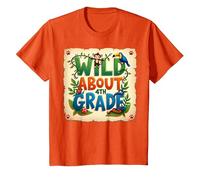 Wild About 4e année Jungle Adventure School, 4e année T-Shirt, Enfant, Orange, 4 Ans