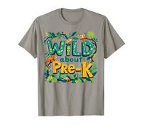 Wild About Pre-K Funny Back To School Jungle Thème Professeur T-Shirt