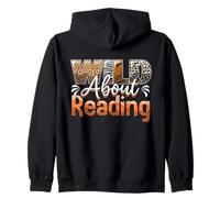 Wild About Reading Books Love Books Funny Librarian Sweat à Capuche