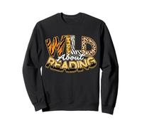 Wild About Reading Books Zoo Animals Journée Mondiale du Livre Sweatshirt