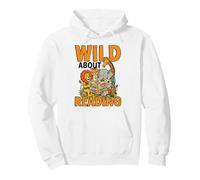 Wild About Reading Jungle Animals Bookworm Livres Sweat à Capuche