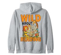 Wild About Reading Jungle Animals Bookworm Livres Sweat à Capuche