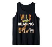 Wild About Reading Livres Zoo Animaux Love Livre de Lecture Débardeur