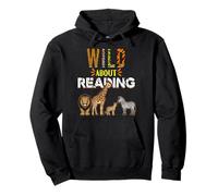 Wild About Reading Livres Zoo Animaux Love Livre de Lecture Sweat à Capuche