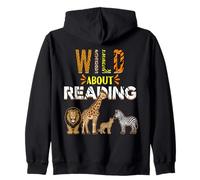 Wild About Reading Livres Zoo Animaux Love Livre de Lecture Sweat à Capuche