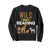 Wild About Reading Livres Zoo Animaux Love Livre de Lecture Sweatshirt
