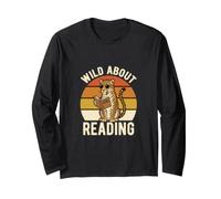 Wild About Reading Lunettes de Soleil rétro Motif guépard Manche Longue