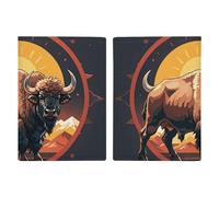 Wild American Bison Mountains Étui de passeport de voyage avec emplacements pour cartes de crédit et fente pour carte d'embarquement pour voyage, carte d'identité familiale (20,3 x 13,7 cm)