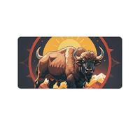 Wild American Bison Mountains Grand tapis de souris de jeu, antidérapant pour bureau, travail/maison, tapis d'écriture 30 x 60 cm