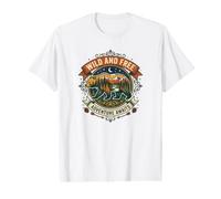 Wild and Free Bear - L'Aventure Vous Attend T-Shirt Graphique avec Valeur