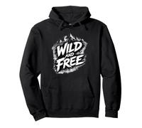 Wild and Free Mountain Nature Explorer - Unique dessiné à la Main Sweat à Capuche