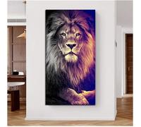 Wild Animal Lion Toile Art Peinture Affiches et Impressions Mur Art Photos Convient pour Salon Décoration 60x120cm Pas De Cadre