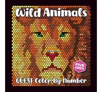 Wild Animals QUEST Color By Number (Black Backgrounds): 5 grids hidden picture activity mystery color by number coloring book for adults and teens