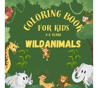 Wild animals: Simple and cute coloring book for kids