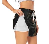 Wild Animals Tiger Short de sport d'été pour femme Loisirs quotidiens Jogging cyclisme exercice en plein air, blanc, XXL Grande longueur