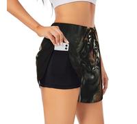 Wild Animals Tiger Short de sport d'été pour femme Loisirs quotidiens Jogging cyclisme exercice en plein air, Noir , XXL Grande longueur