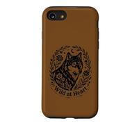Wild at Heart Boho Loup Nature Lune Floral Style Vintage Coque pour iPhone SE (2020) / 7/8