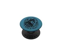 Wild at Heart Boho Loup Nature Lune Floral Style Vintage PopSockets PopGrip Adhésif