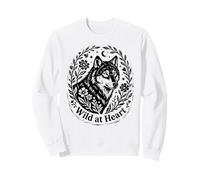 Wild at Heart Boho Loup Nature Lune Floral Style Vintage Sweatshirt