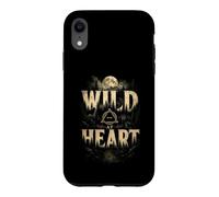 Wild at Heart Wolf Forest and Moon Vintage en Plein air Coque pour iPhone XR