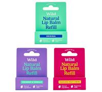 Wild Baume à Lèvres Naturel Rechargeable - Lot de 3 Recharges de Baume à Lèvres aux Parfums Différents - Passionfruit Swirl, Original et Coconut & Vanilla - Sans Cire D'Abeille